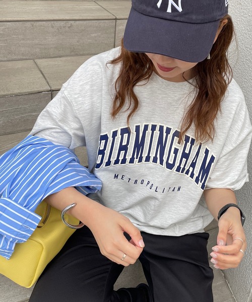 DISCOAT（ディスコート）の「≪WEB限定≫【ユニセックス】カレッジロゴハーフスリーブミニ裏毛スウェット（スウェット・レディース・チャコールグレー/杢グレー/オートミール/ネイビー/アイボリー・FREE）」の12枚目の写真