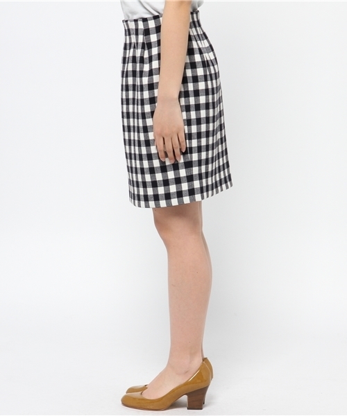 one after another NICE CLAUP(ワンアフターアナザーナイスクラップ)の「【non-no5月号掲載 ナイスクラップ】2重織ギンガムタイトスカート(スカート・レディース・ライトグレー/レッド/ネイビー・FREE)」の9枚目の写真