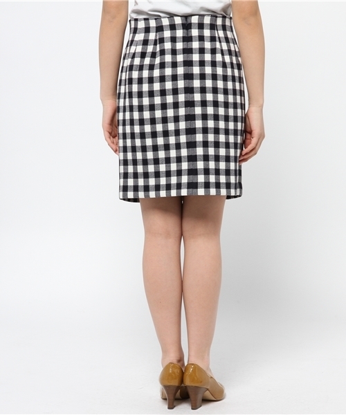 one after another NICE CLAUP(ワンアフターアナザーナイスクラップ)の「【non-no5月号掲載 ナイスクラップ】2重織ギンガムタイトスカート(スカート・レディース・ライトグレー/レッド/ネイビー・FREE)」の10枚目の写真