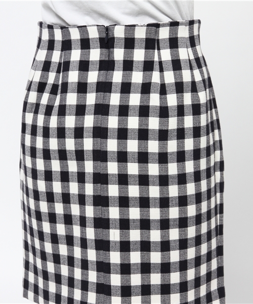 one after another NICE CLAUP(ワンアフターアナザーナイスクラップ)の「【non-no5月号掲載 ナイスクラップ】2重織ギンガムタイトスカート(スカート・レディース・ライトグレー/レッド/ネイビー・FREE)」の4枚目の写真