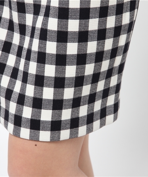 one after another NICE CLAUP(ワンアフターアナザーナイスクラップ)の「【non-no5月号掲載 ナイスクラップ】2重織ギンガムタイトスカート(スカート・レディース・ライトグレー/レッド/ネイビー・FREE)」の5枚目の写真