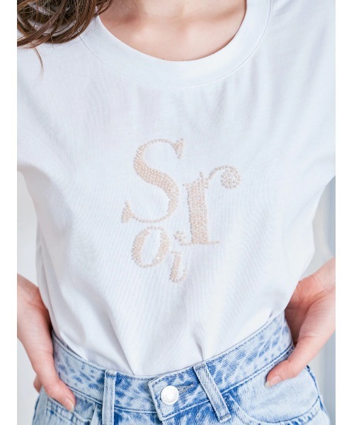 Darich(ダーリッチ)の「レタリングビーズTシャツ(Tシャツ/カットソー・レディース・イエロー系その他/ホワイト/ブラック・FREE)」の13枚目の写真
