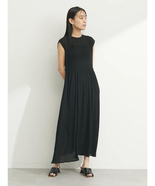 armonia（アルモニーア）の「armonia. ﾖｳﾘｭｳﾌﾟﾘｰﾂｼｱｰﾜﾝﾋﾟｰｽ（ワンピース・レディース・ブラック/カーキ/ブルー・FREE）」の4枚目の写真