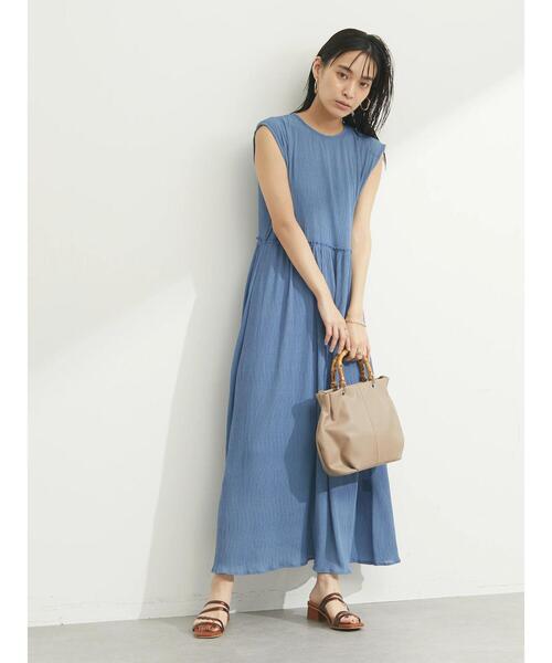 armonia（アルモニーア）の「armonia. ﾖｳﾘｭｳﾌﾟﾘｰﾂｼｱｰﾜﾝﾋﾟｰｽ（ワンピース・レディース・ブラック/カーキ/ブルー・FREE）」の6枚目の写真