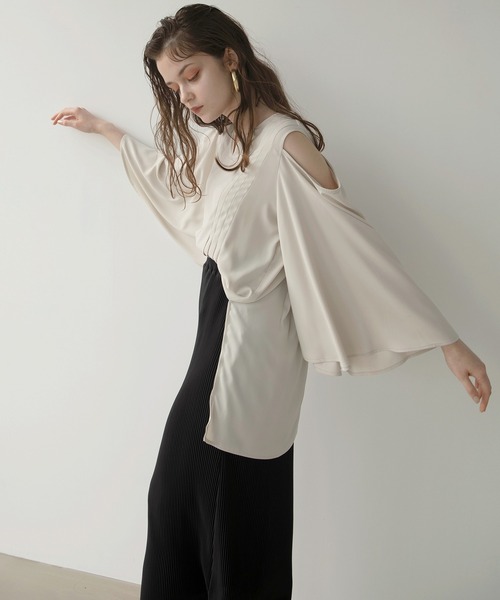 MIELI INVARIANT(ミエリインヴァリアント)の「Kimono Tucking Blouse(シャツ/ブラウス・レディース・ブラック/ベージュ系その他・FREE)」の12枚目の写真