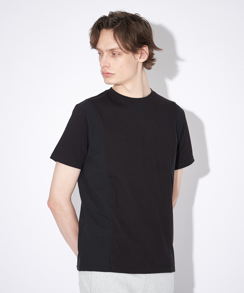 【セール】【BLANC】異素材ガゼット半袖Tシャツ（Tシャツ/カットソー）｜5351 POUR LES HOMMES（ゴーサンゴーイチプールオム）