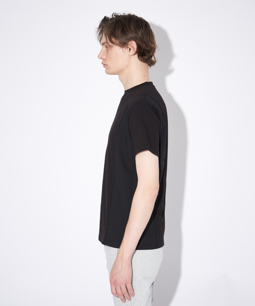 【セール】【BLANC】異素材ガゼット半袖Tシャツ（Tシャツ/カットソー）｜5351 POUR LES HOMMES（ゴーサンゴーイチプールオム）