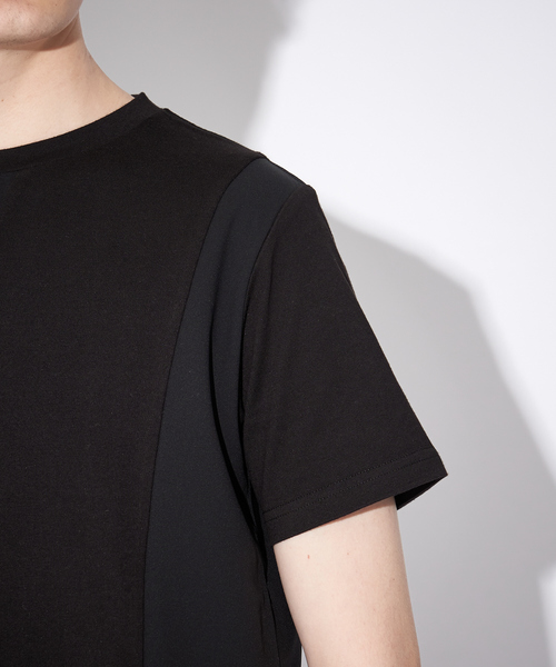 【セール】【BLANC】異素材ガゼット半袖Tシャツ（Tシャツ/カットソー）｜5351 POUR LES HOMMES（ゴーサンゴーイチプールオム）