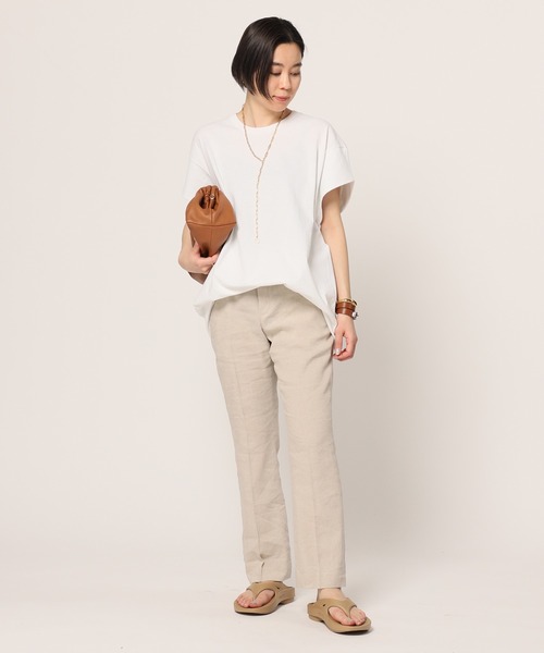 PRE_（プレ）の「《追加》【PRE_/プレ】ショートスリーブカットソー（Tシャツ/カットソー・レディース・ホワイト/ブラック/ベージュ/ネイビー・38/36）」の6枚目の写真