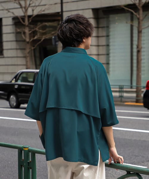 JUNRED(ジュンレッド)の「にっしー×JUNRed ワンサイドラグラントレンチオーバーハーフスリーブシャツ(シャツ/ブラウス・メンズ・ライトグレー/ブラック/グリーン/マスタード・S/M/L)」の21枚目の写真
