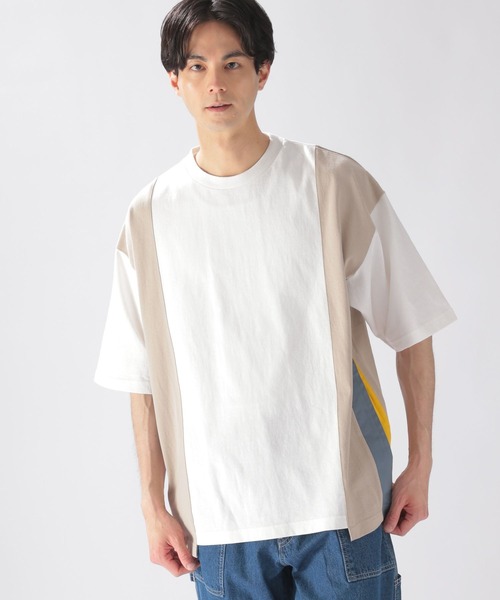 niko and...（ニコアンド）の「配色サイドプリーツTシャツ（Tシャツ/カットソー・メンズ・ネイビー/オフホワイト/ライトブルー・MEDIUM/LARGE）」の16枚目の写真