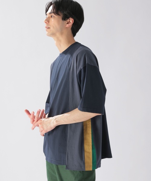 niko and...（ニコアンド）の「配色サイドプリーツTシャツ（Tシャツ/カットソー・メンズ・ネイビー/オフホワイト/ライトブルー・MEDIUM/LARGE）」の14枚目の写真