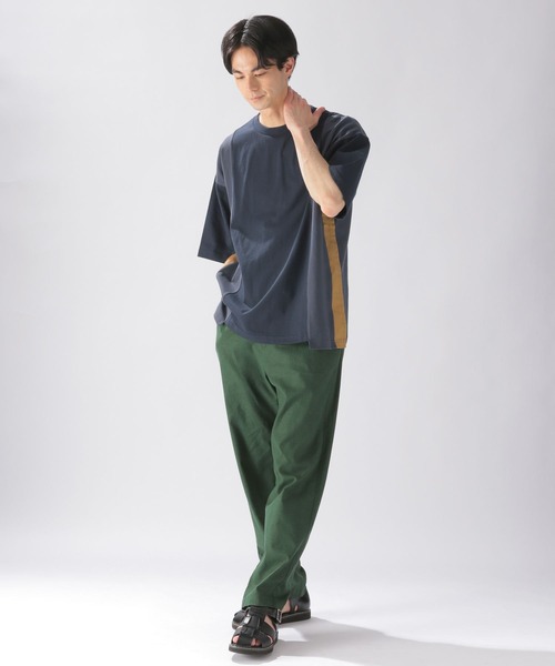 niko and...（ニコアンド）の「配色サイドプリーツTシャツ（Tシャツ/カットソー・メンズ・ネイビー/オフホワイト/ライトブルー・MEDIUM/LARGE）」の5枚目の写真