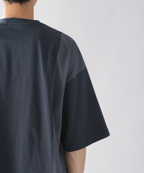 niko and...（ニコアンド）の「配色サイドプリーツTシャツ（Tシャツ/カットソー・メンズ・ネイビー/オフホワイト/ライトブルー・MEDIUM/LARGE）」の19枚目の写真