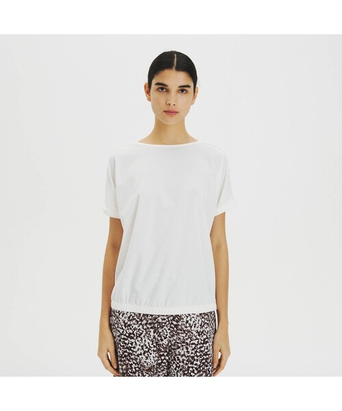 AIGLE(エーグル)の「吸水速乾 ヘムブラウジング フレンチスリーブTシャツ(Tシャツ/カットソー・レディース・ホワイト/ダークグリーン/レッド・S/M/L)」の2枚目の写真