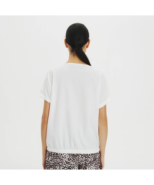 AIGLE(エーグル)の「吸水速乾 ヘムブラウジング フレンチスリーブTシャツ(Tシャツ/カットソー・レディース・ホワイト/ダークグリーン/レッド・S/M/L)」の9枚目の写真