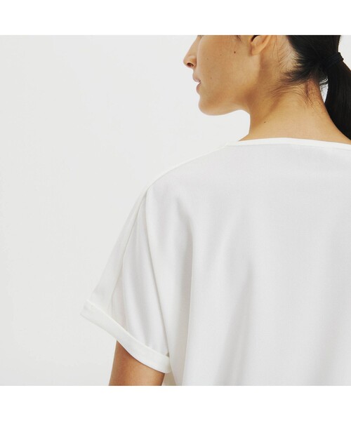 AIGLE(エーグル)の「吸水速乾 ヘムブラウジング フレンチスリーブTシャツ(Tシャツ/カットソー・レディース・ホワイト/ダークグリーン/レッド・S/M/L)」の10枚目の写真