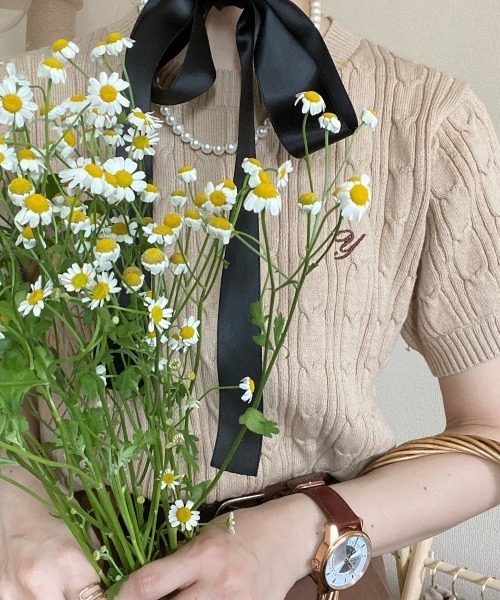 WEGO（ウィゴー）の「∴yukie×WEGO/イニシャルケーブルセーター（ニット/セーター・レディース・ベージュ/アイボリー・FREE）」の8枚目の写真