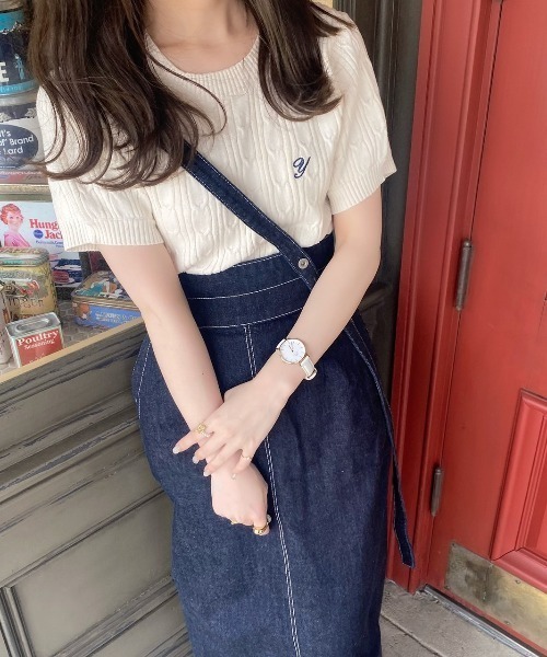 WEGO（ウィゴー）の「∴yukie×WEGO/イニシャルケーブルセーター（ニット/セーター・レディース・ベージュ/アイボリー・FREE）」の6枚目の写真