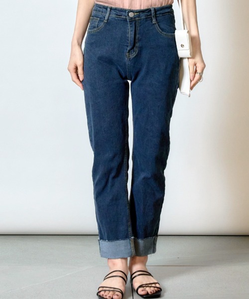 MAISON BREEZE(メゾンブリーズ)の「【MAISON BREEZE】カットオフロールアップデニムパンツ KNF(デニムパンツ・レディース・サックスブルー/ブルー・FREE)」の8枚目の写真