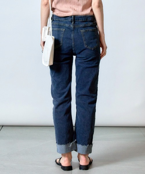 MAISON BREEZE(メゾンブリーズ)の「【MAISON BREEZE】カットオフロールアップデニムパンツ KNF(デニムパンツ・レディース・サックスブルー/ブルー・FREE)」の9枚目の写真