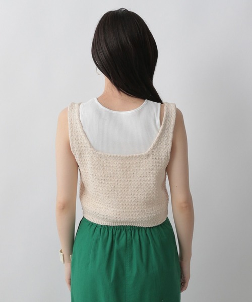LOWRYS FARM（ローリーズファーム）の「カノコアミニットビスチェ　297183（ベスト・レディース・ホワイト/アイボリー/ブラウン/ブラック・FREE）」の9枚目の写真