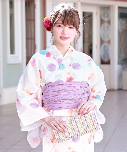 SOUBIEN（ソウビエン）の「選べるレディース浴衣2点セット （浴衣＋帯）（浴衣・レディース・ホワイト系その他/ブルー系その他/イエロー系その他/ホワイト系その他2/ブルー系その他2/イエロー系その他2/ブルーグリーン/サンドベージュ/ネイビー系2/ネイビー系1/ホワイト×レッド/ホワイト×パープル/ホワイト×ブルー/ブルー系/クリーム/ホワイト×ピンク/レッド系/ホワイト系/ホワイト系1/ネイビー系・FREE）」の8枚目の写真