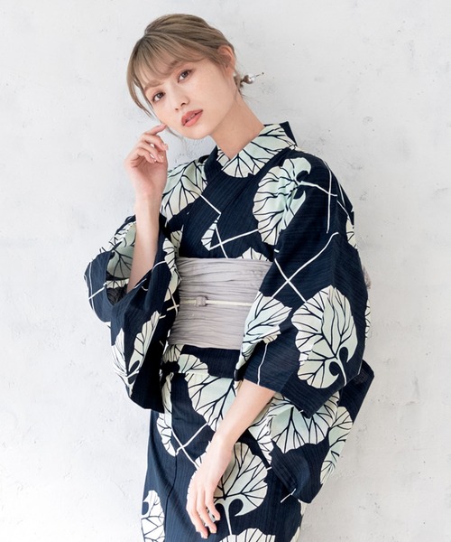SOUBIEN（ソウビエン）の「選べるレディース浴衣2点セット （浴衣＋帯）（浴衣・レディース・ホワイト系その他/ブルー系その他/イエロー系その他/ホワイト系その他2/ブルー系その他2/イエロー系その他2/ブルーグリーン/サンドベージュ/ネイビー系2/ネイビー系1/ホワイト×レッド/ホワイト×パープル/ホワイト×ブルー/ブルー系/クリーム/ホワイト×ピンク/レッド系/ホワイト系/ホワイト系1/ネイビー系・FREE）」の14枚目の写真