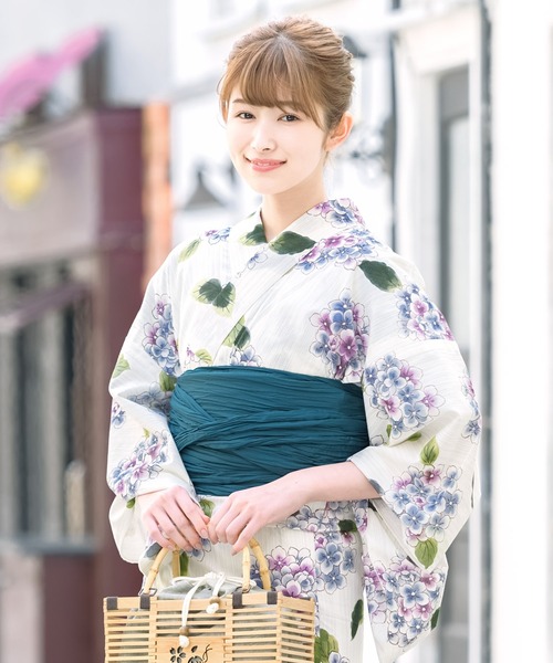 SOUBIEN（ソウビエン）の「選べるレディース浴衣2点セット （浴衣＋帯）（浴衣・レディース・ホワイト系その他/ブルー系その他/イエロー系その他/ホワイト系その他2/ブルー系その他2/イエロー系その他2/ブルーグリーン/サンドベージュ/ネイビー系2/ネイビー系1/ホワイト×レッド/ホワイト×パープル/ホワイト×ブルー/ブルー系/クリーム/ホワイト×ピンク/レッド系/ホワイト系/ホワイト系1/ネイビー系・FREE）」の5枚目の写真