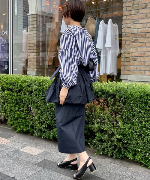 journal standard L'essage（ジャーナルスタンダードレサージュ）の「ストライプムジギャザーシャツ（シャツ/ブラウス・レディース・ホワイト/ネイビー/ブラウン・FREE）」の19枚目の写真