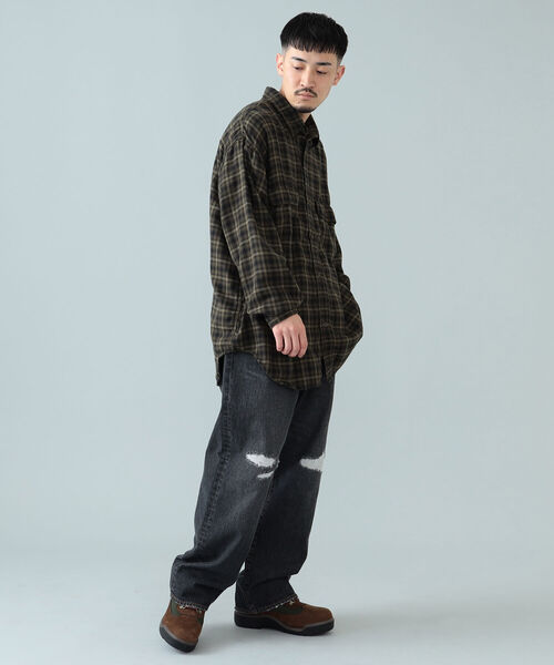 BEAMS（ビームス）の「BEAMS / ヘリンボーンチェック イージーフィット ワークシャツ（シャツ/ブラウス・メンズ・ブラウン/ブルー・S/XL/M/L）」の17枚目の写真