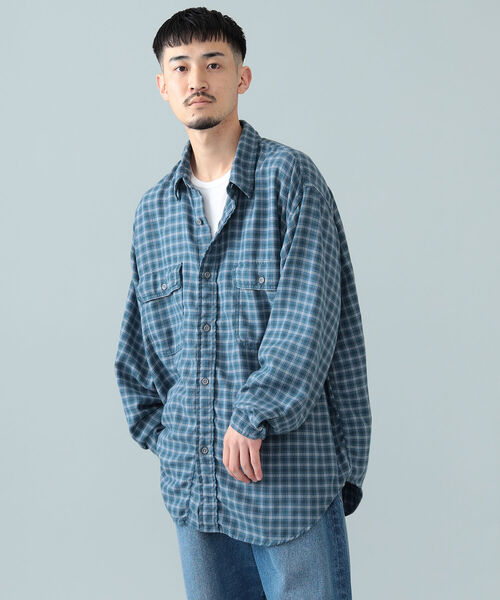 BEAMS（ビームス）の「BEAMS / ヘリンボーンチェック イージーフィット ワークシャツ（シャツ/ブラウス・メンズ・ブラウン/ブルー・S/XL/M/L）」の5枚目の写真