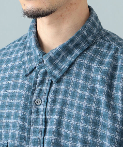 BEAMS（ビームス）の「BEAMS / ヘリンボーンチェック イージーフィット ワークシャツ（シャツ/ブラウス・メンズ・ブラウン/ブルー・S/XL/M/L）」の10枚目の写真