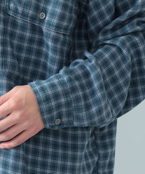 BEAMS（ビームス）の「BEAMS / ヘリンボーンチェック イージーフィット ワークシャツ（シャツ/ブラウス・メンズ・ブラウン/ブルー・S/XL/M/L）」の11枚目の写真