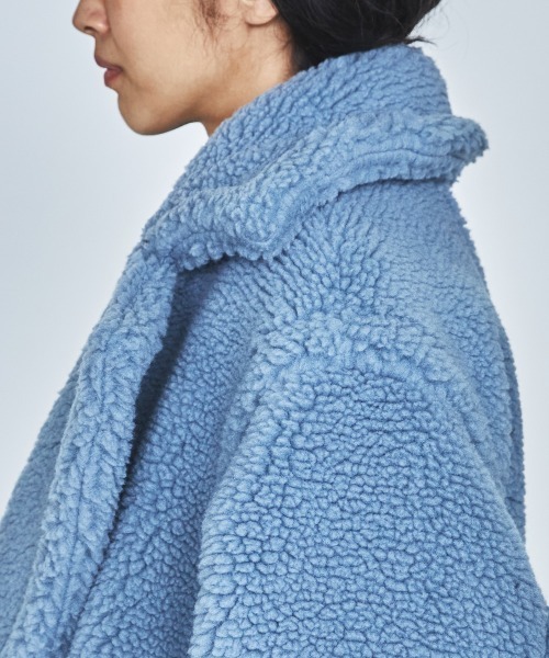 DOUBLE STANDARD CLOTHING（ダブルスタンダードクロージング）の「MAPELファーボアショートコート（その他アウター・レディース・サックスブルー/チャコール・36/38）」の8枚目の写真