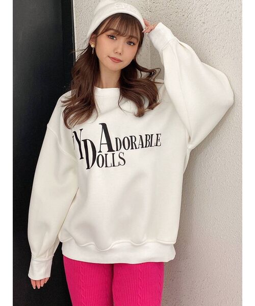 GYDA（ジェイダ）の「ADORABLE DOLLS GYDA トップス（スウェット・レディース・ブラック/オフホワイト/ピンク・FREE）」の14枚目の写真