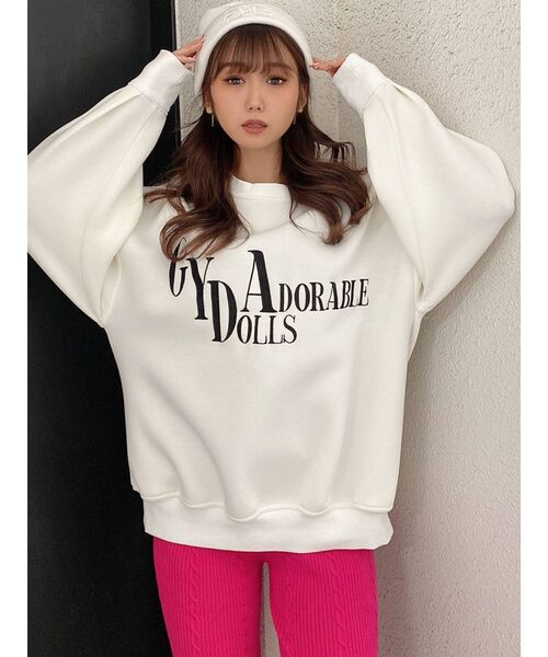 GYDA（ジェイダ）の「ADORABLE DOLLS GYDA トップス（スウェット・レディース・ブラック/オフホワイト/ピンク・FREE）」の5枚目の写真