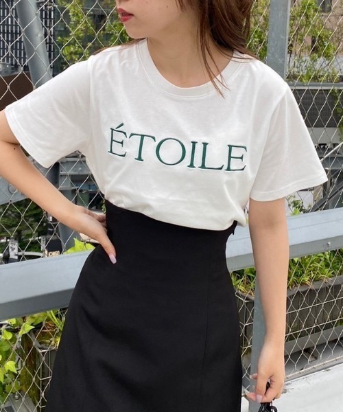 one after another NICE CLAUP(ワンアフターアナザーナイスクラップ)の「ロゴ刺しゅうTee(Tシャツ/カットソー・レディース・ホワイト系その他/ホワイト系その他2/ブラック/ピンク・FREE)」の3枚目の写真