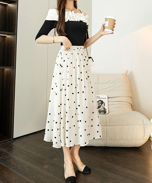 Primazel(プリマゼル)の「ミモレ丈フレアスカート(スカート・レディース・ドット/その他・M)」の8枚目の写真