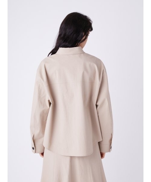 Mila Owen（ミラオーウェン）の「ポケットデザインリネン混シャツ