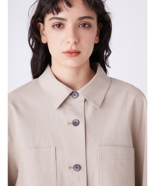Mila Owen（ミラオーウェン）の「ポケットデザインリネン混シャツ