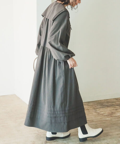 B:MING by BEAMS（ビーミングバイビームス）の「B:MING by BEAMS / 襟付 ティアードワンピース 22AW（ワンピース・レディース・アイボリー/スミクロ・SMALL/MEDIUM）」の13枚目の写真