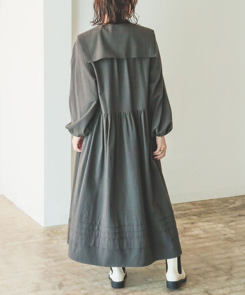 B:MING by BEAMS（ビーミングバイビームス）の「B:MING by BEAMS / 襟付 ティアードワンピース 22AW（ワンピース・レディース・アイボリー/スミクロ・SMALL/MEDIUM）」の14枚目の写真