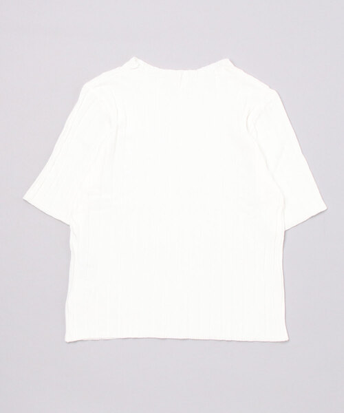 MAISON BREEZE(メゾンブリーズ)の「【MAISON BREEZE】ワイドリブモックネック5分袖カラーニット SCCH161(Tシャツ/カットソー・レディース・ブルー/グリーン/ホワイト/ブラック/ピンク・FREE)」の19枚目の写真