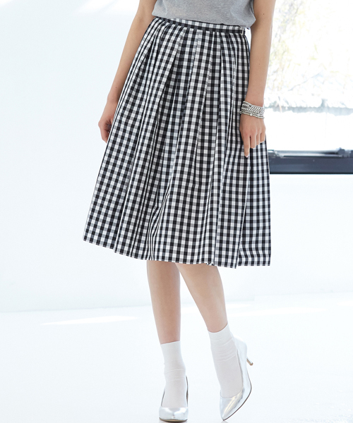 green label relaxing(グリーンレーベルリラクシング)の「GT C/N タイプライター TK/スカート◆(スカート・レディース・ストライプ/チェック・36/40/38)」の1枚目の写真