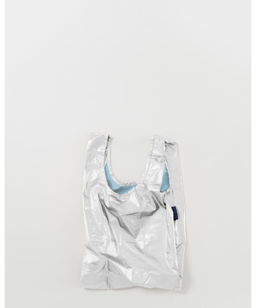 yuw（ユウ）の「ｍｅｔａｌｌｉｃ　Ｂａｂｙ　298439（エコバッグ/サブバッグ・レディース・シルバー/シルバー系その他/ブラック/その他・FREE）」の2枚目の写真