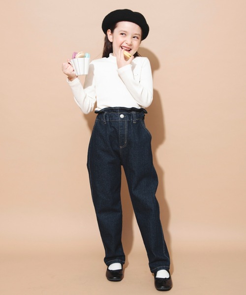 BRANSHES(ブランシェス)の「【マカロンパンツ】テーパードシルエットデニムロングパンツ(デニムパンツ・キッズ・ネイビー・160/140/110/130/100/90/150/120)」の6枚目の写真