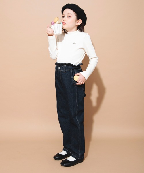 BRANSHES(ブランシェス)の「【マカロンパンツ】テーパードシルエットデニムロングパンツ(デニムパンツ・キッズ・ネイビー・160/140/110/130/100/90/150/120)」の8枚目の写真