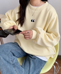 ワンポイント刺繍ビッグシルエット裏起毛トレーナー