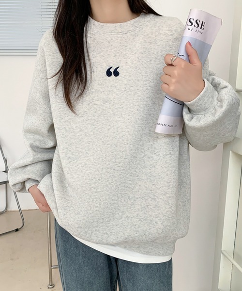 ABITOKYO(アビトーキョー)の「ワンポイント刺繍ビッグシルエット裏起毛トレーナー(スウェット・レディース・ブラック/ネイビー/イエロー/グレー/ブラウン/ダークグレー/ホワイト・FREE)」の20枚目の写真